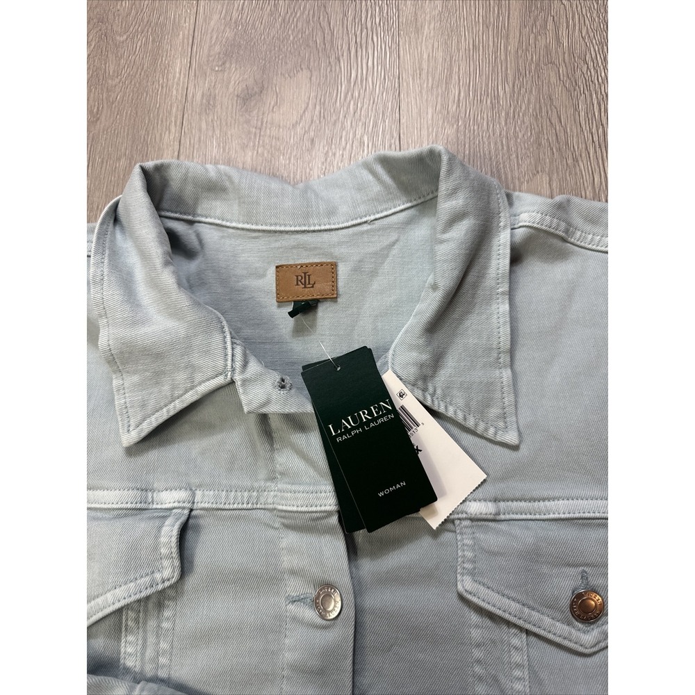 Ralph Lauren Women's Jean Jacket Size 3X Light Blue Color Denim Classic New